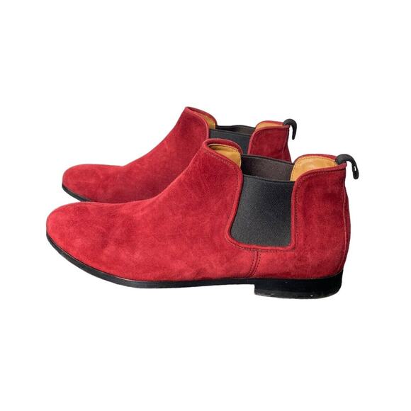 Heschung 1934 Womens Boots US Size 6.5 UK Size 4.5 Suede Booties Ankle Red Shoes - Picture 1 of 9